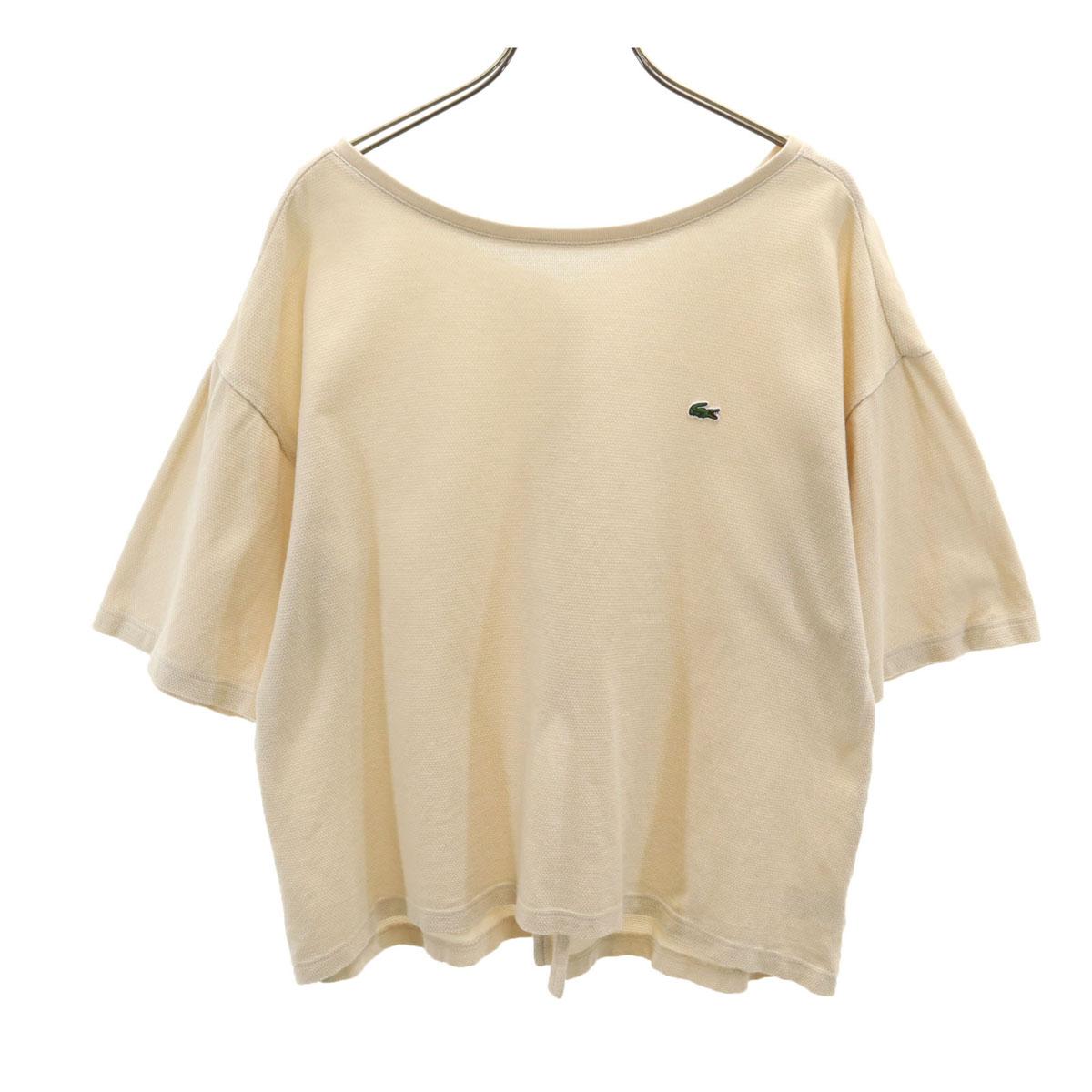 

LACOSTE made in Japan One-point logo Short sleeve Back slit pique T-shirt Women Used