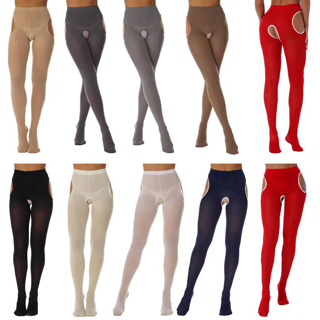 Women's High Waist Control Top Tights Pantyhose Silky Stockings
