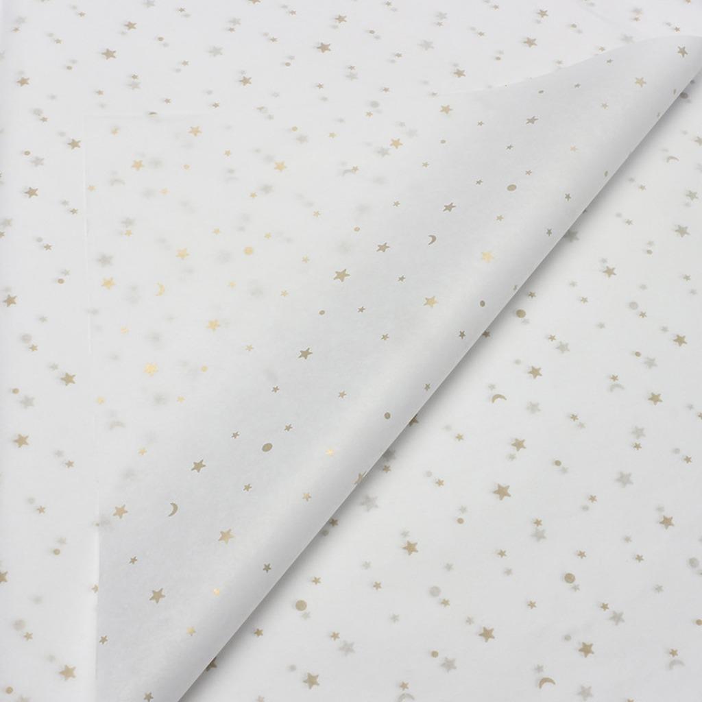 Star Moon Tissue Paper Minimalist Foil Printed Paper Floral Wrapping Paper Foil-Printed For Floral Studios Bouquet Wrapping