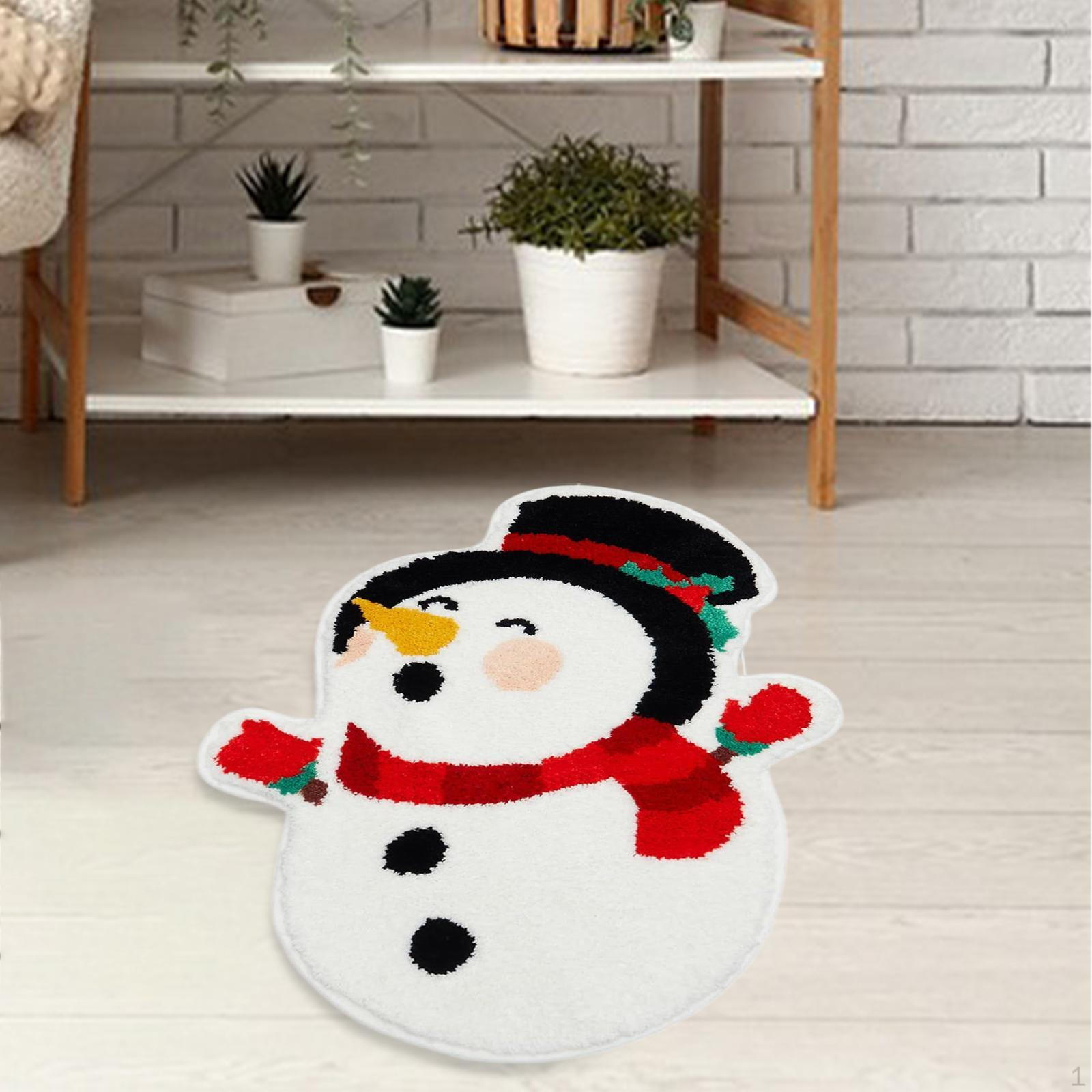 

Рождественский коврик для ванной комнаты Декоративный противоскользящий мультяшный ковер для ванной комнаты для гостиной дома Snowman