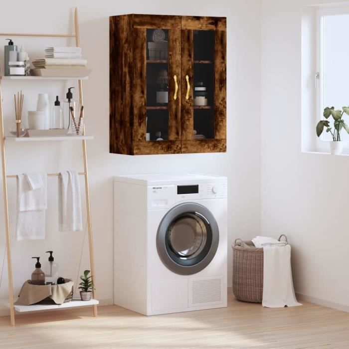 VidaXL Armoire murale chêne fumé 69,5x34x90 cm 828465