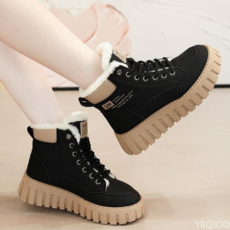 Autumn and Winter Fashion New Style with Fleece Insulation Versatile Women's Boots Slimming and Height Increasing Women's Boots