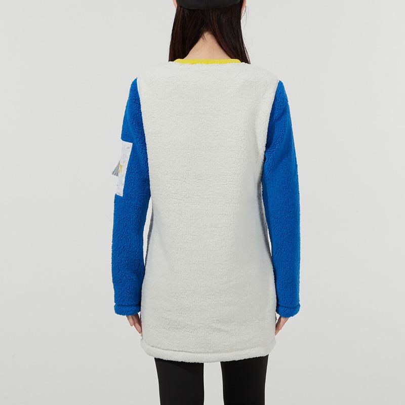 Puma Paisley W Sherpa Dress Casual Imitation Lamb Wool Long Sleeve Dress Light Gray Women dress 534986-05