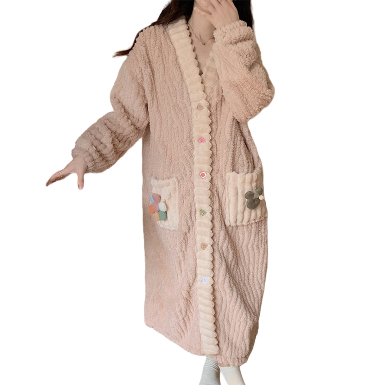 

Narebualo Cietupoop Пижамный Топ и Плюс Длинный Длинный Коралловый Милый Цветочный Зимний Женский Комплект, Брюки, Вельвет, Пушистый, На флисе, С открытой передней частью,