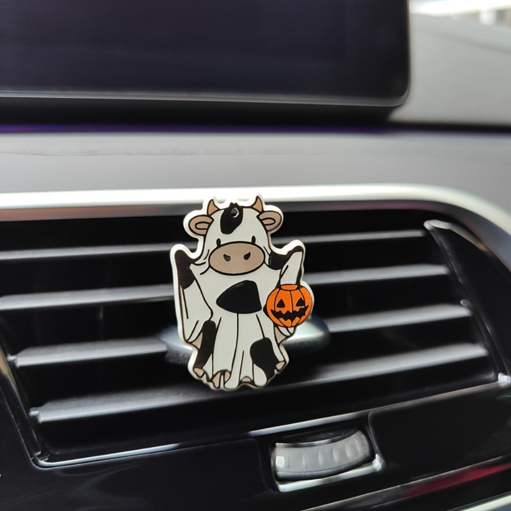 Auto-Lufterfrischer-Clips Geist Katze Aromatherapie für Lüftungsschlitz Gruselige Kuh Halloween Langanhaltender Duft Gerüche Reinigung Auto Dekoration