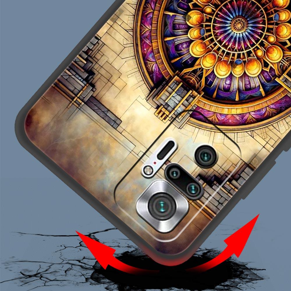Retro Circular Totem Design Phone Case Cover for Redmi 14C 10C Note 15 14 13 12 10 11 K40 Pro Plus 5G Shockproof Soft TPU Shell