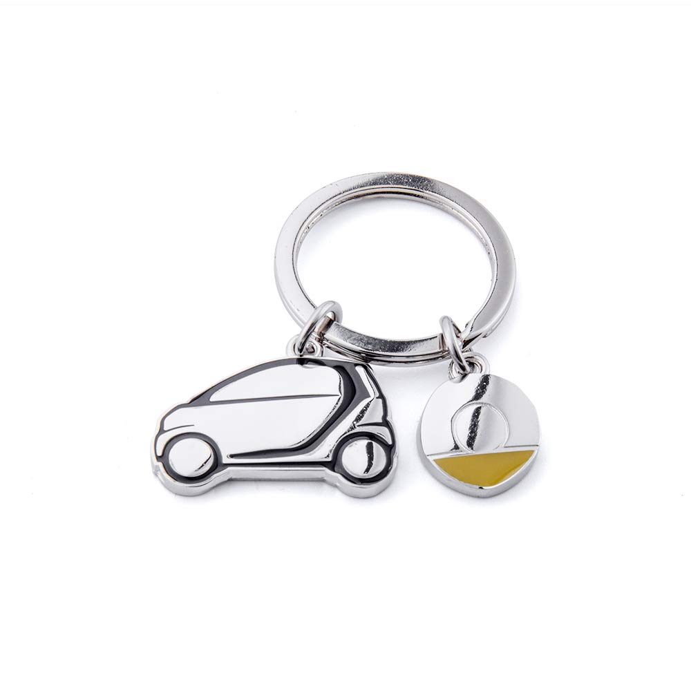MOTO4U Stainless Steel Smart Car Keychain Car Model Key Chain Mercedes Smart