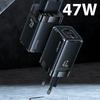USAMS Land. Network. T41 Usb-C+Usb Gan 47Wpd+Qc (OnlyHead) Fast Charging Black/Black Cc137Tc01 (Us-Cc137)