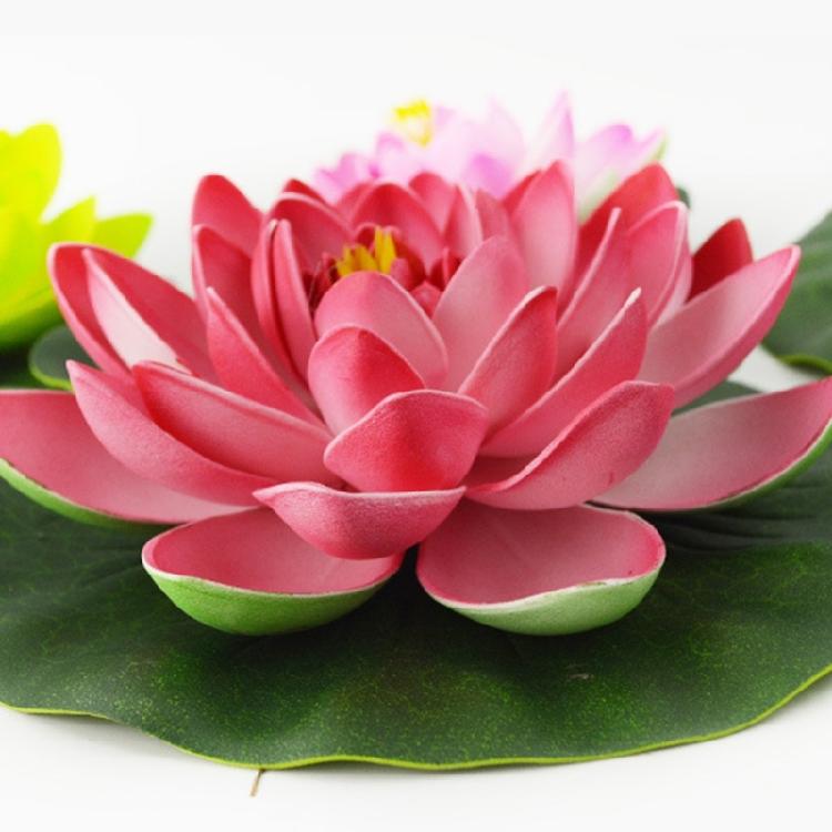 5Pcs 17cm Artificial Floating Foam Flower with Lilies Pad Realistic Pond Plant Ornament For Garden Aquariums Decoration