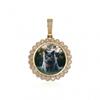Hip Hop Arrow Round Frame Ice Crystal Pendant Copper Zircon Personalized Photo Flower Jewelry