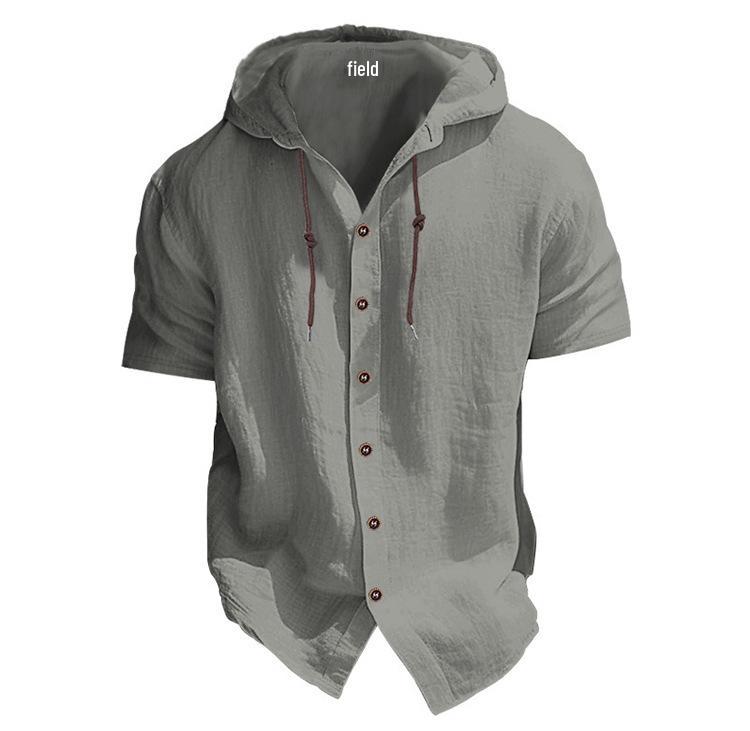 Men's Trendy Hooded Short-Sleeve Casual Sweatshirt
