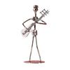 Musical Man Statue, Iron Wires and Screws Statue Home Decor, Musician Tabletop Figurine Desk Decoration for Bookshelf