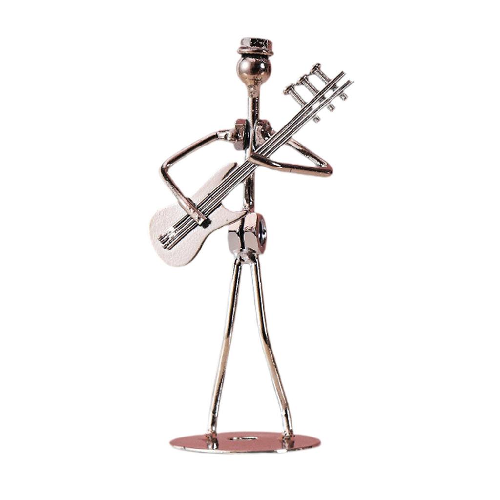 Musical Man Statue, Iron Wires and Screws Statue Home Decor, Musician Tabletop Figurine Desk Decoration for Bookshelf