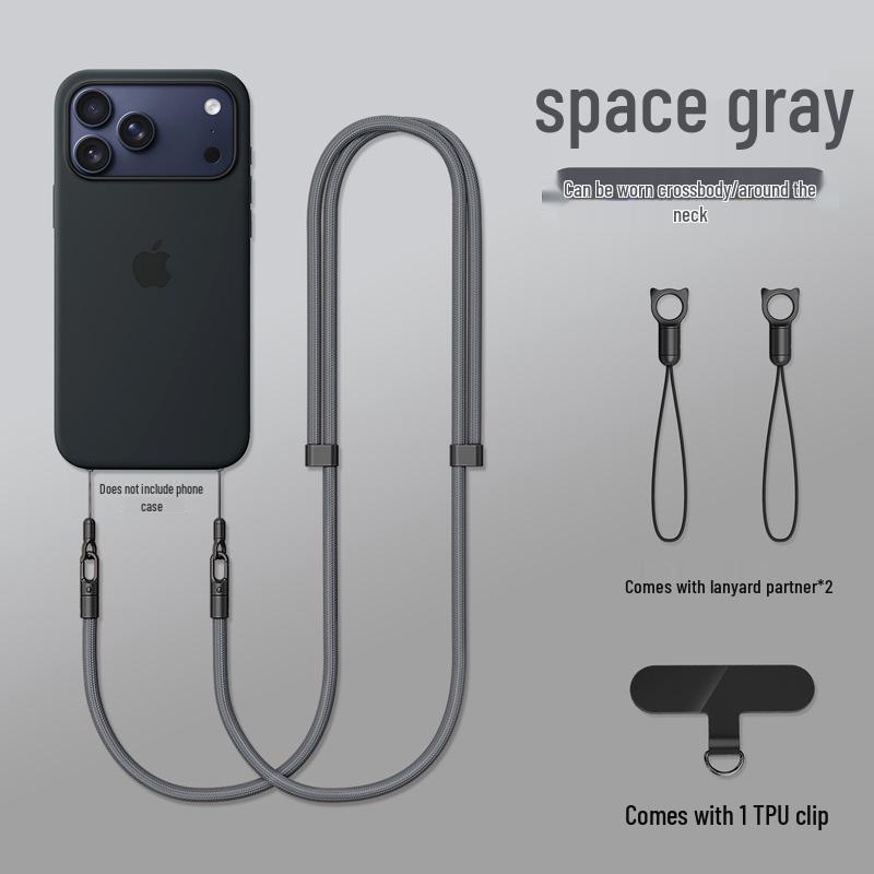 Adjustable Crossbody Phone Lanyard - Double Buckle, Multi-Functional, Wearable Neck Strap