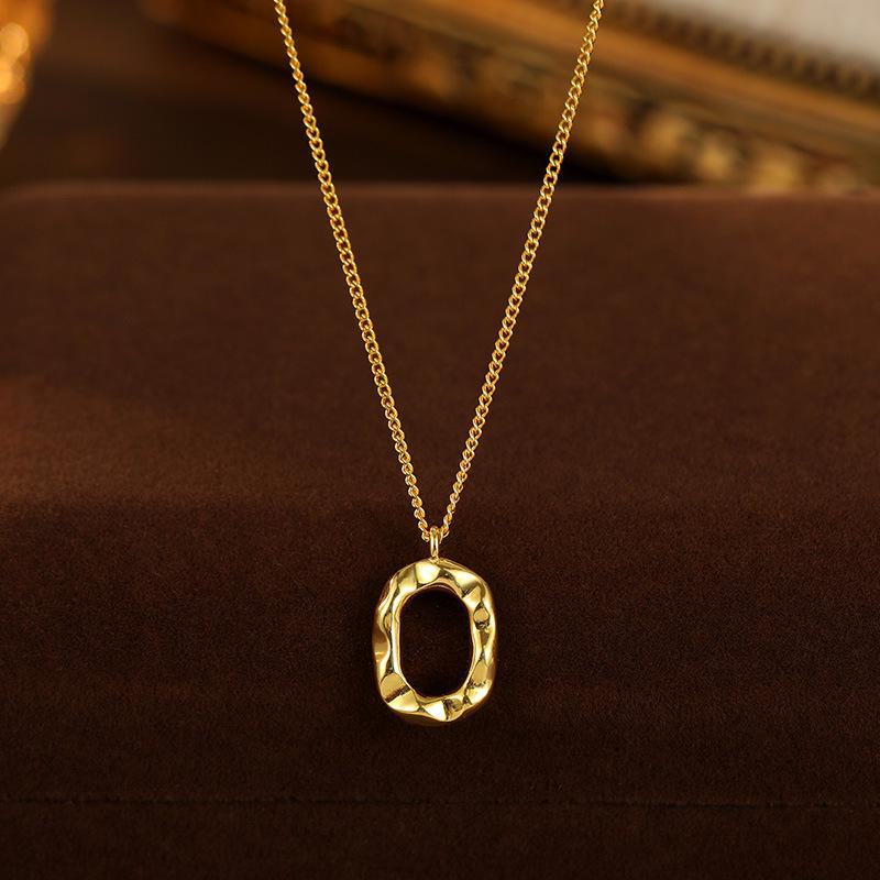 

Ожерелье из серебра 925 пробы Banyan Tree в виде неправильного пончика - Корейская цепочка на ключицу в холодном стиле для женщин NS3013 золотой