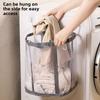 Nylon Foldable Laundry Basket With Foldable And Mesh Design For Home Organizing And Storage
