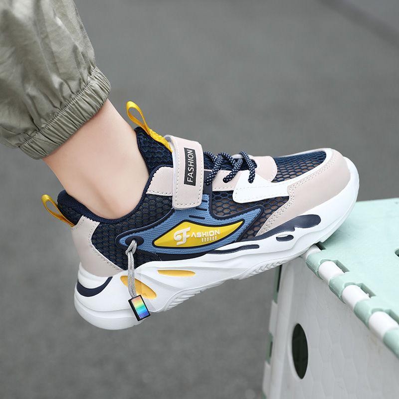 Boys Shoes 2025 Summer New Children's Sports Shoes Medium and Older Boys Spring and Autumn Running Dad Shoes Soft Sole Breathable