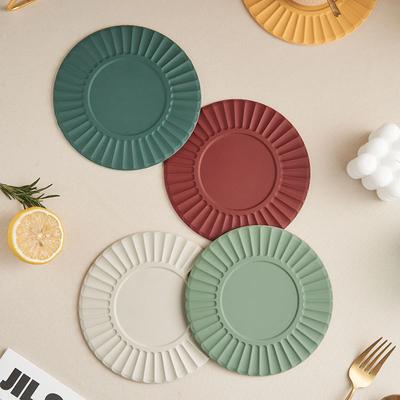 Thermal Insulation Silicone Pad Multicolor Round Shaped Cup Coaster Slip Insulation Tableware Pot Pads Home Kitchen Accessories