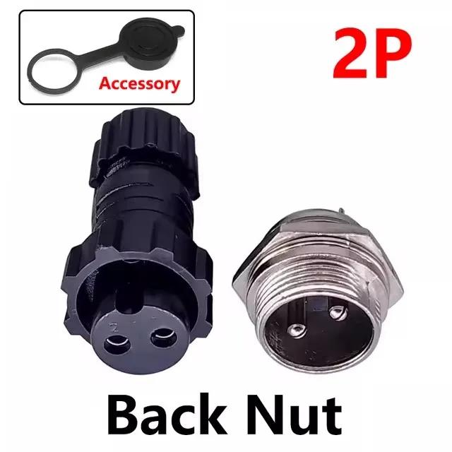 5/20Sets GX16 Aviation Connector M16 Waterproof Back Nut Docking Male&Female Plug And Socket 2/3/4pin 5pin 6pin 7pin 8pin 9pin