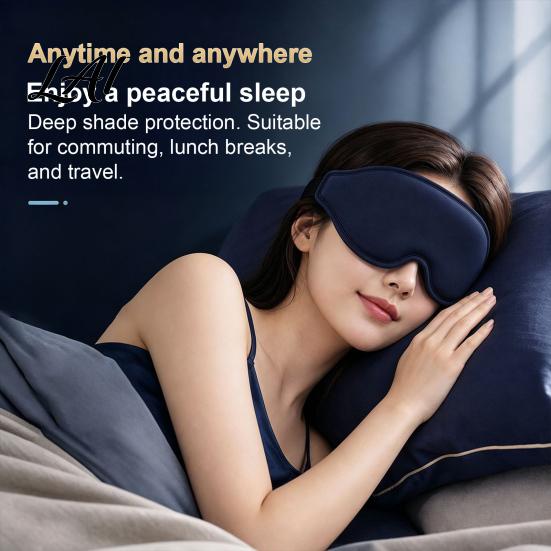 Travel Essentials for Sleeping Sleep Mask Men Women 3D Blackout Eye Masks with Adjustable Elastic Strap Side Deep Home Sleepers Light Blocking