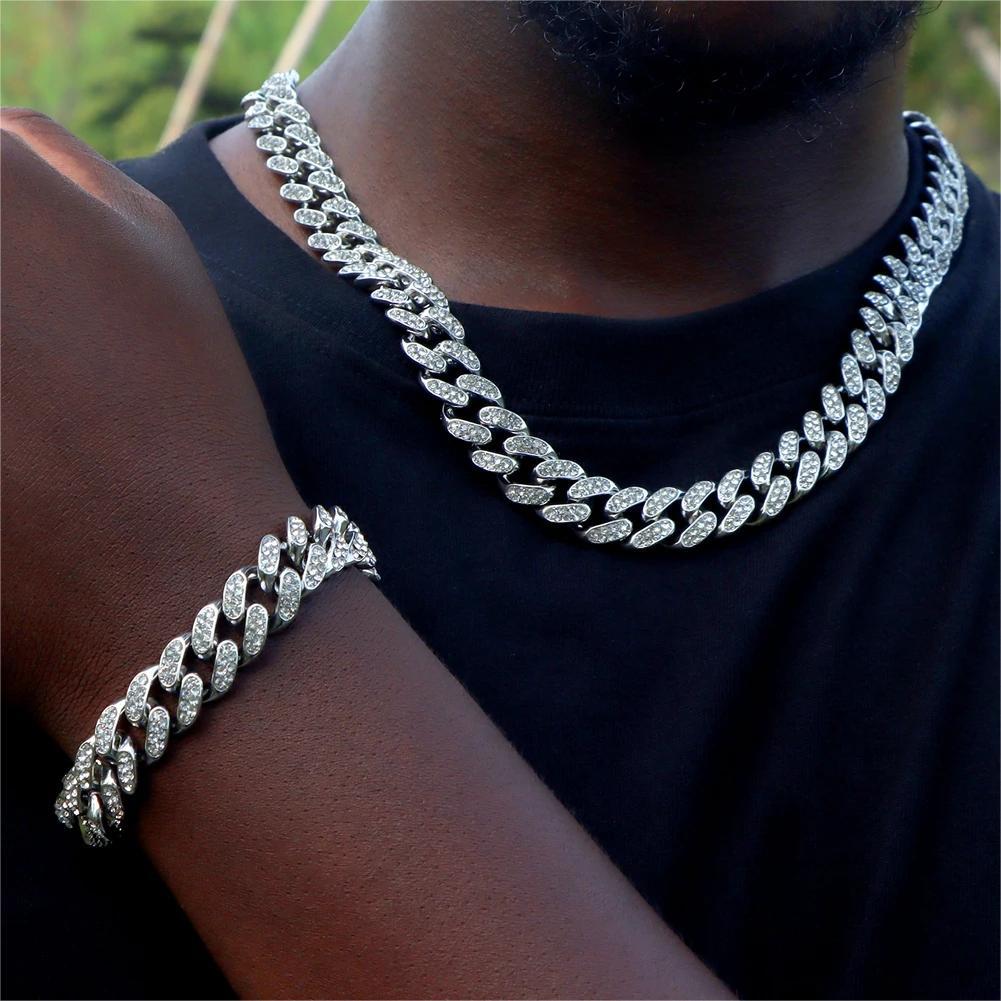 Europäische und Amerikanische Rohdiamant-besetzte Kubanische Kette Herrenhalskette Herren Trendige Hip-Hop Voll Diamant Kubanische Kette 2026