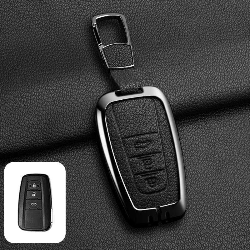 Metal Car Remote Key Case Cover For Toyota Corolla Hybrid 2021 Rav4 Camry Highlander Prius C-HR 2018 2019 2020 2022 Accessories