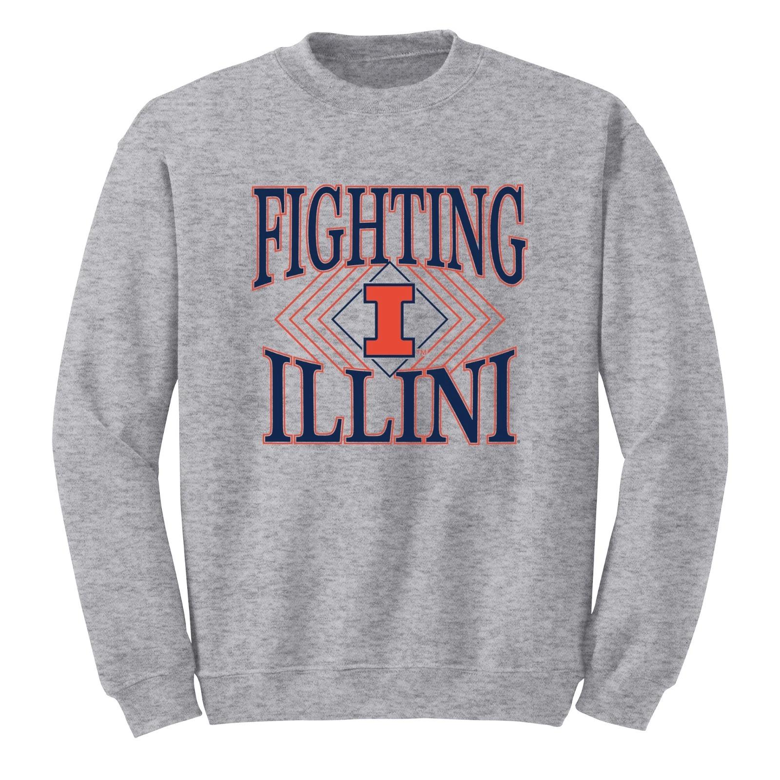 Illinois Diamond Victory JA BTB Fleece Crewneck - Oxford L