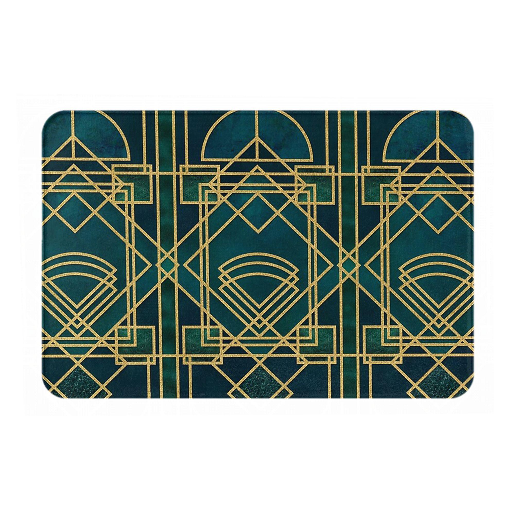 Art Deco Elegant Gatsby Style Non-slip Doormat Floor Mat Antiwear Carpet Rug for Kitchen Entrance Home Living room Footpad Mats 40cm x 60cm