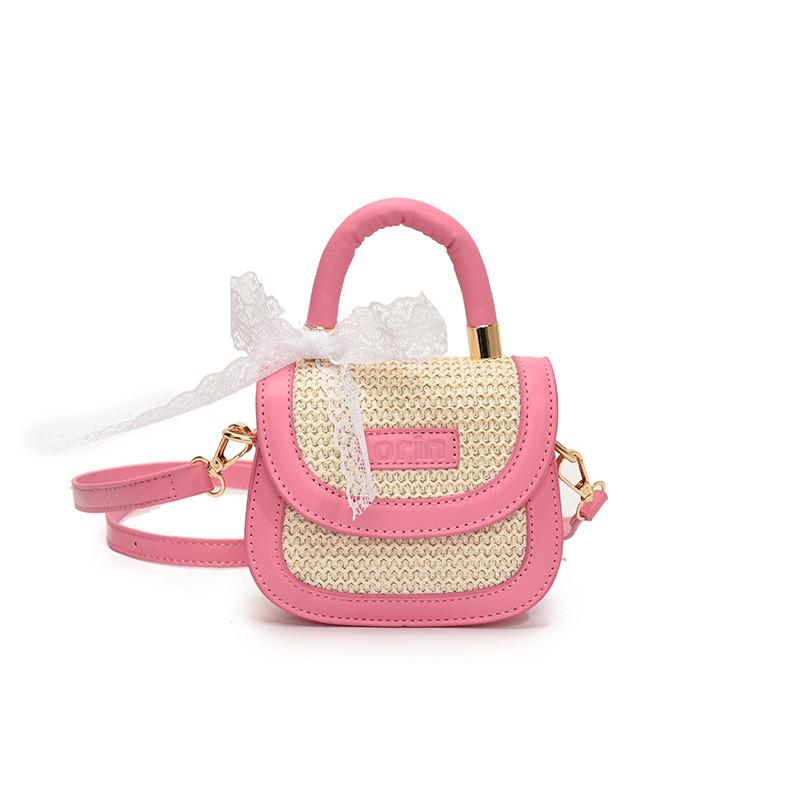 Knitted Princess Handbag Kids Shoulder Bag With Neutral Colors Easy Matching