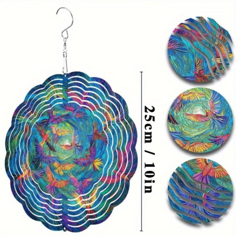 10 Inch Hanging Wind Spinner with 360 Degree Hook for Balcony Garden Decor Spring Summer Outdoor DecorationMetal Wind Chimes for Home Decor