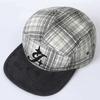 Big head circumference plaid color matching embroidery baseball cap for men and women couples fashion niche versatile flat brim cap