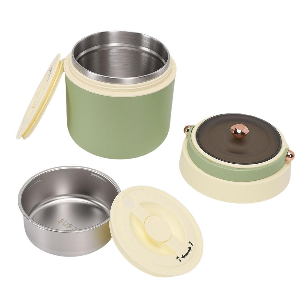 Pote Térmico para Alimentos com Isolamento a Vácuo Aço Inoxidável 304 Portátil Marmita Térmica com Hashi e Colher para Adultos