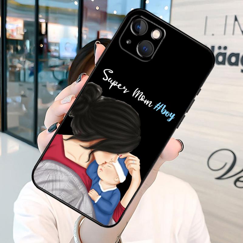 

Чохол для телефону Super Dad Mom Baby Girl Twin Bumper Phone Case для iPhone 11 12 13 Pro X XR XS Max 6 6S 7 8 Plus SE 2020 Задня кришка iPhone 13 Pro