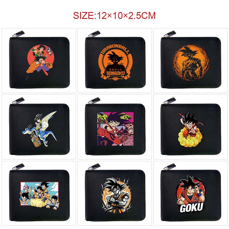 Dragon Ball Z Reißverschluss-Geldbörse Anime-Druck Kurz PU Karten-Münzbeutel Tragbar für Studenten Männer Frauen Goku Vegeta 1 Stück