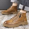 New Fashion Men's Shoes 2025 New Thickened Autumn And Winter Outdoor Plus Velvet Cotton High-top Sneakers Men's Short Boots