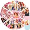 50 Cartoon Pink Princess Stickers Decorate Laptop Suitcase DIY Waterproof Stickers