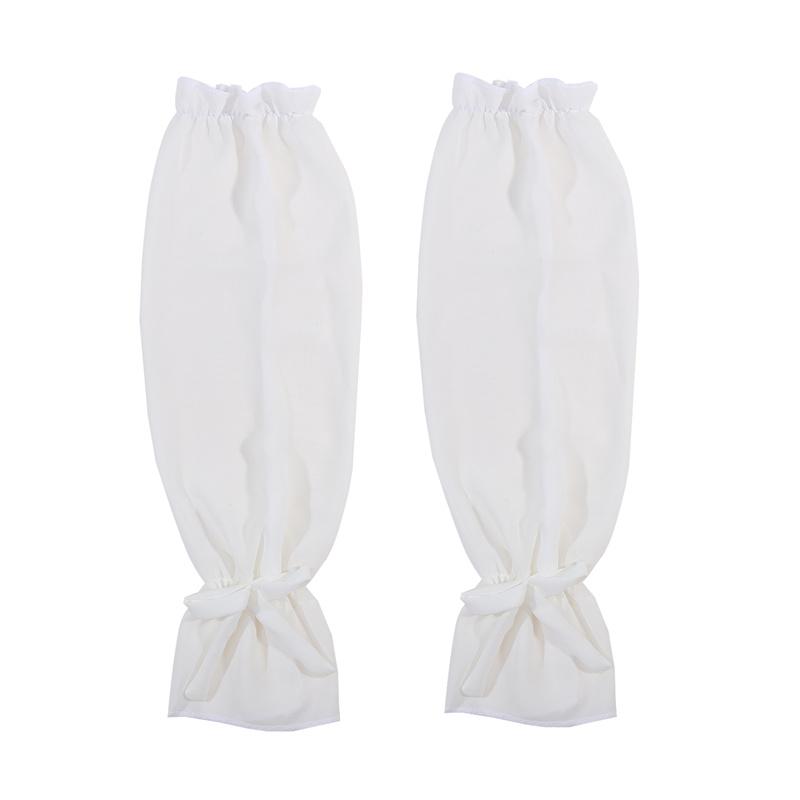 

1 пара женских кружевных рукавов-перчаток без пальцев из ледяного шелка, сетчатые длинные перчатки из тюля, летние дышащие солнцезащитные рукава белый