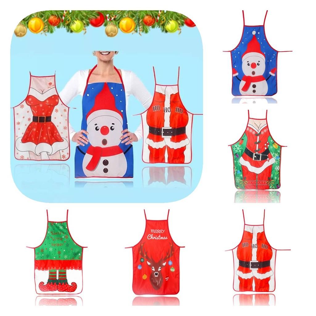 Christmas Themed Fabric Apron Colorful Printed Decorative Costume For Festive Celebrations