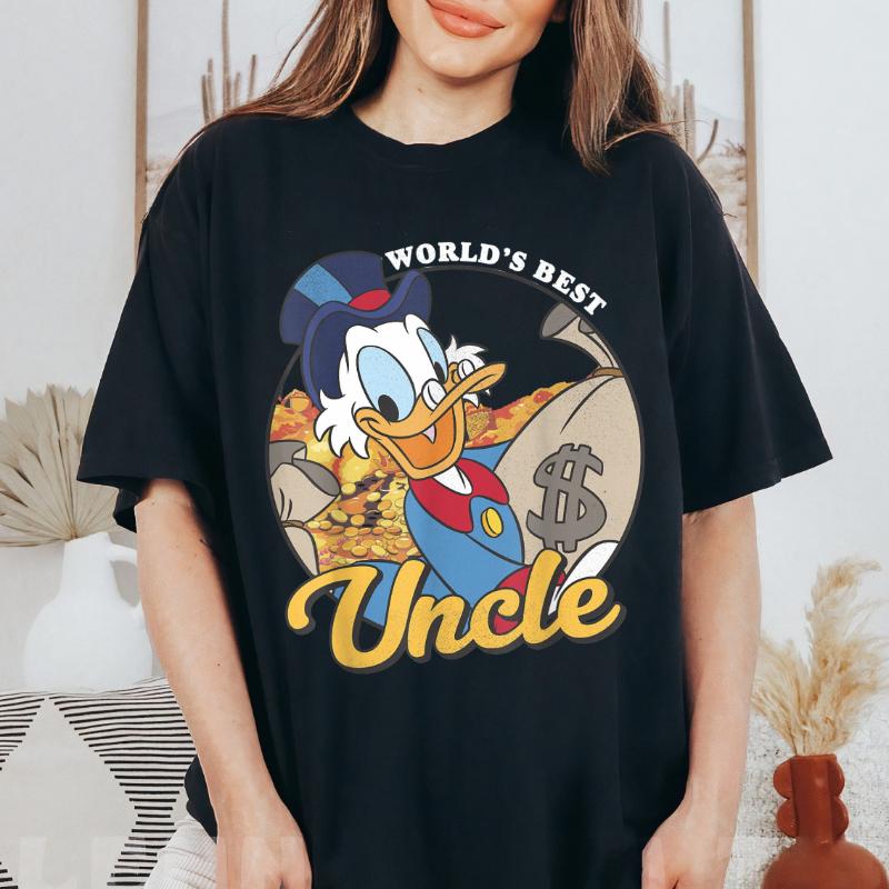 2026 New   Duck Tales Scrooge McDuck Worlds Best Uncle Print Womens TShirt Easy Fashion Plus Size Short Sleeve