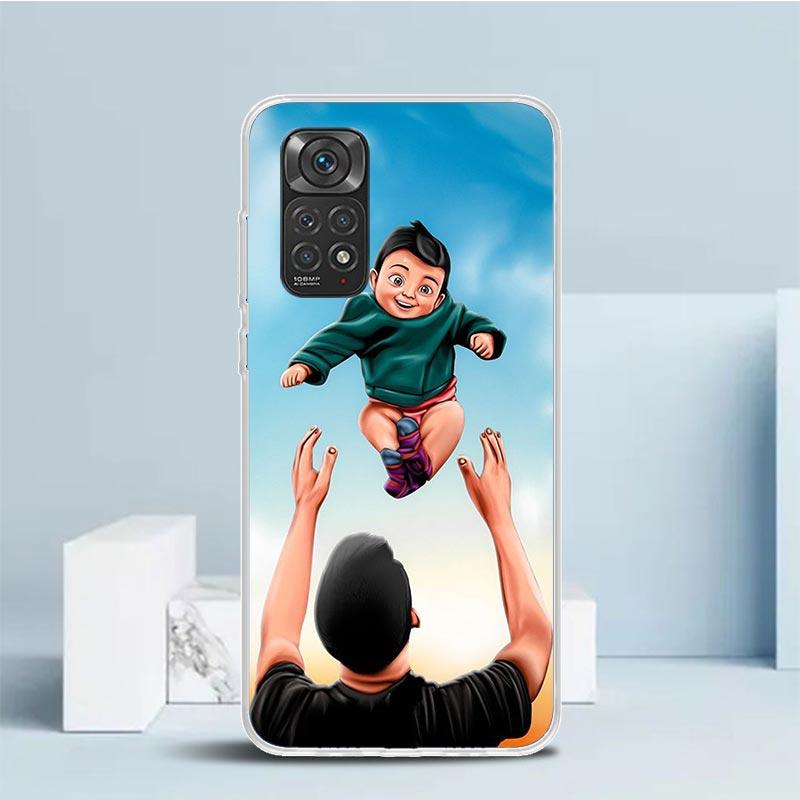 

Чехол для телефона Папа и Малышка Мальчик для Xiaomi Redmi Note 15 14 14S 13 12S 12 Pro Plus 11S 11 11T 11E 10S 10 + Мягкая ТПУ Задняя Крышка Redmi Note 11T 5G