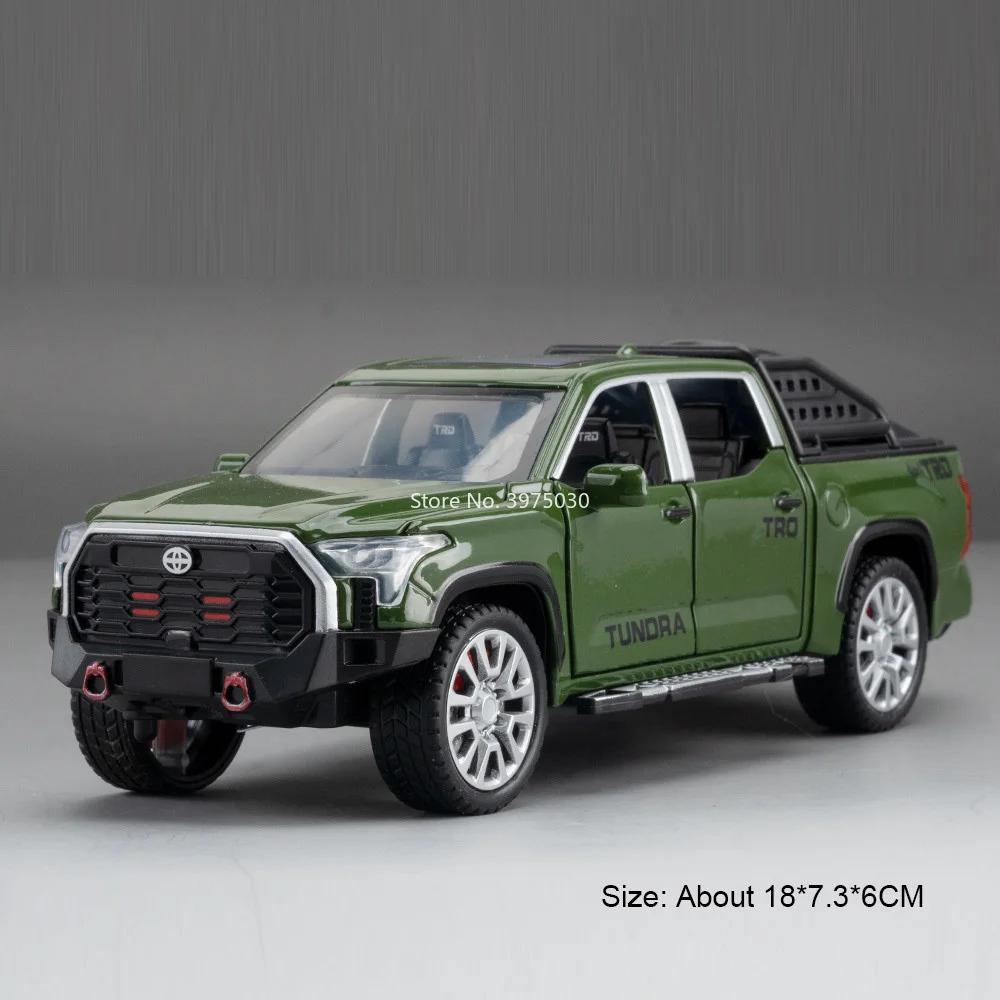 1:32 Hilux TUNDRA Alloy Diecast Toys Cars Models Wheel Pull Back Miniature Car with Light Sound Vehicles for Boys Birthday Gifts