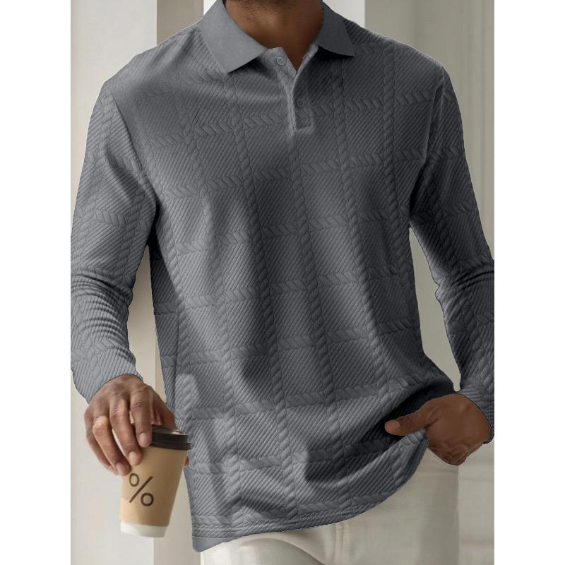 Men's Sweatshirts Spring/Autumn Polo Shirts Textured Men's Sports Polo Shirts