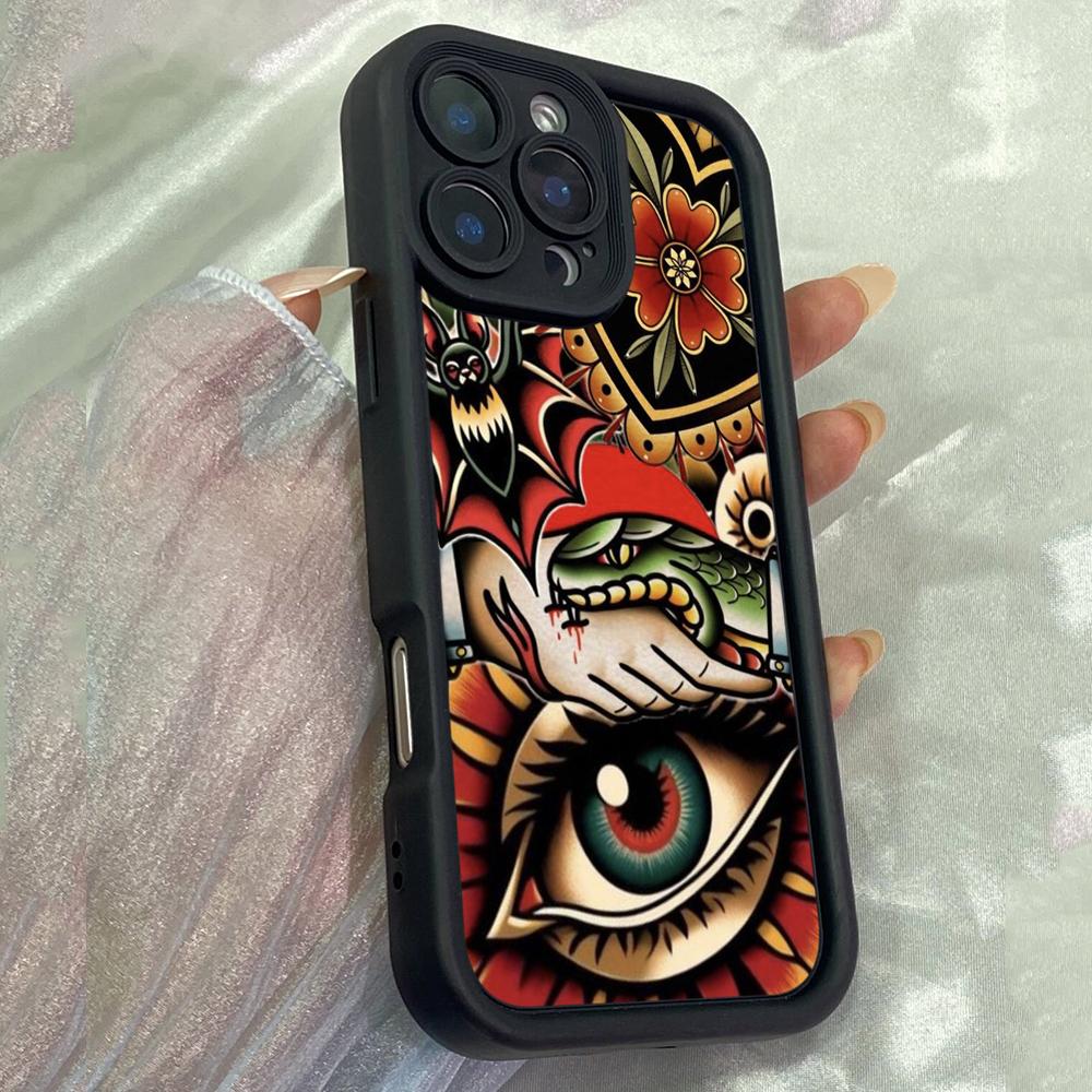 JT269 Graffiti Eyes for iPhone 17 16 15 14 13 Pro Max Samsung S26 S25 Ultra A17 A16 A07 A56 A36 A06 Xiaomi 15T Redmi 15c Note 14 13 12 11 Soft Case