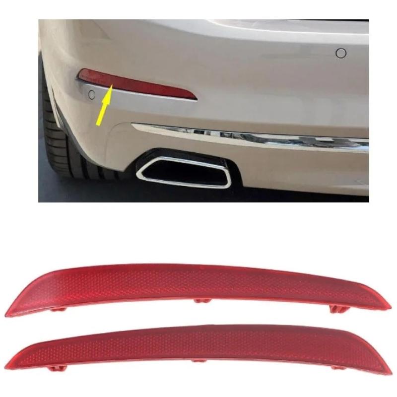 2pcs Rear Bumper Trim Reflector Strips 63147388765 63147388766 for 530i 540i 530e Reflective Cover Replacement