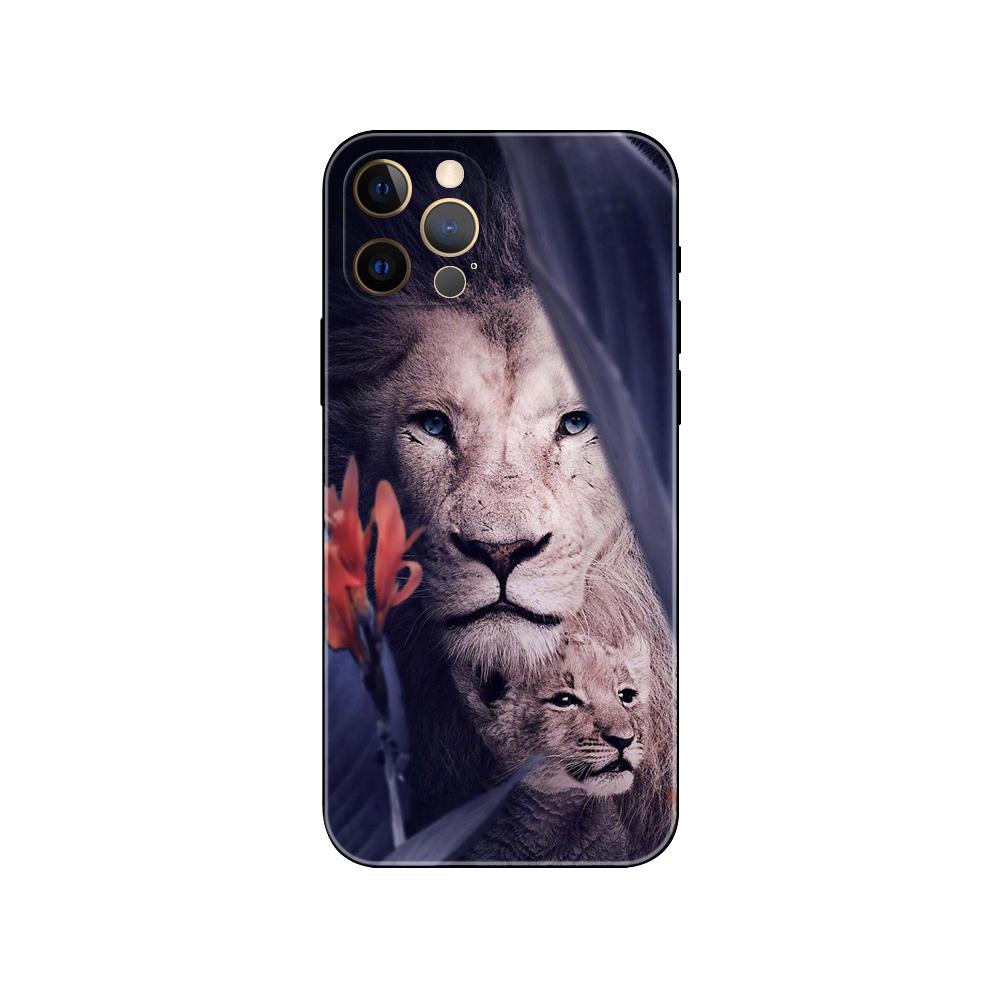 Tiger Leopard Print Panther Phone Case for Iphone 5s 2020se 6 6s 7 8 Plus X 10 XR XS 11 12 13 Mini Pro MAX Black Tpu Back Cover