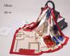 [BYSIFA] New White Silk Satin Scarf Shawl Winter Spring Autumn Elegant Plant Flowers Square Scarves Muslim Women Head Neck Scarf