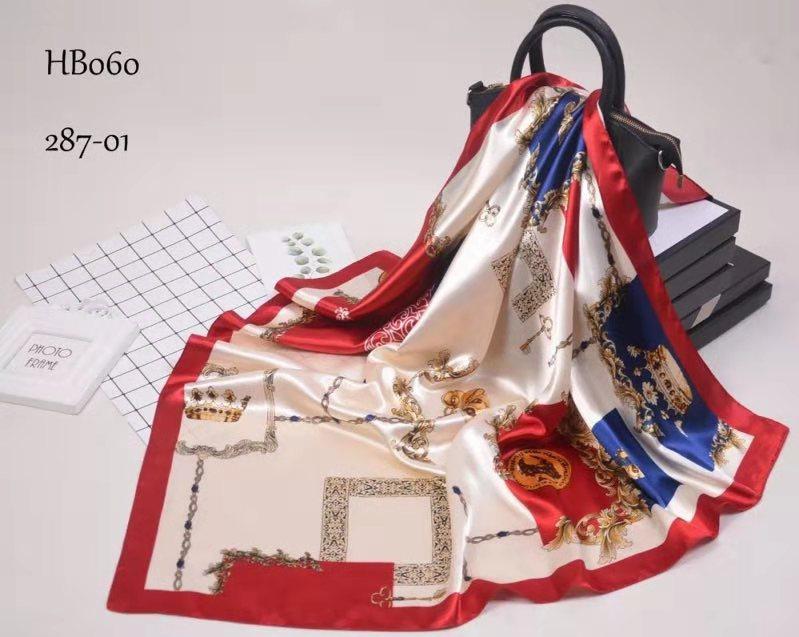 [BYSIFA] New White Silk Satin Scarf Shawl Winter Spring Autumn Elegant Plant Flowers Square Scarves Muslim Women Head Neck Scarf
