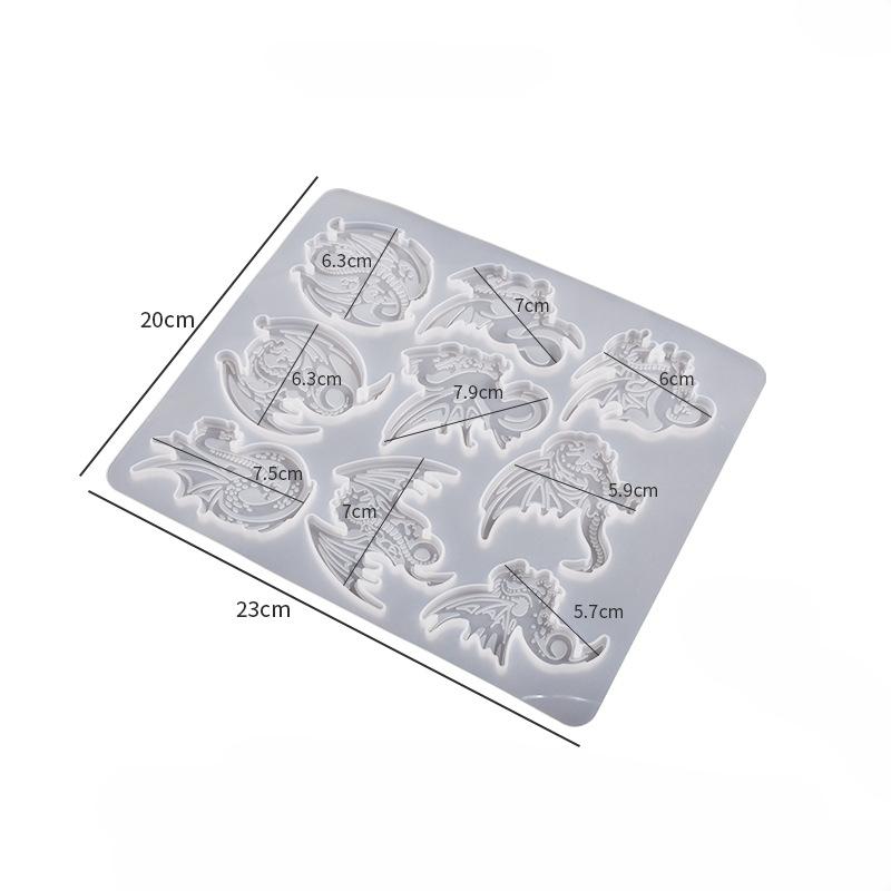 1 piece crystal glue flying dragon fire dragon pattern necklace keychain silicone mold diy jewelry pendant glue grinding