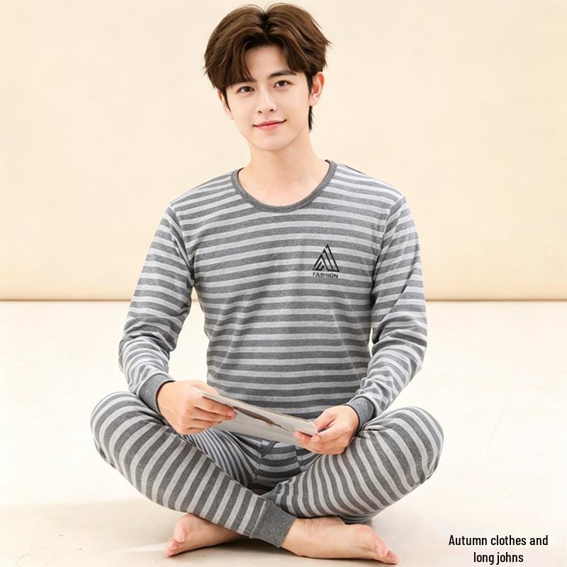 Children's Cotton Wool Thermal Long Johns Set for Boys & Teens - Medium to Large Sizes, Autumn