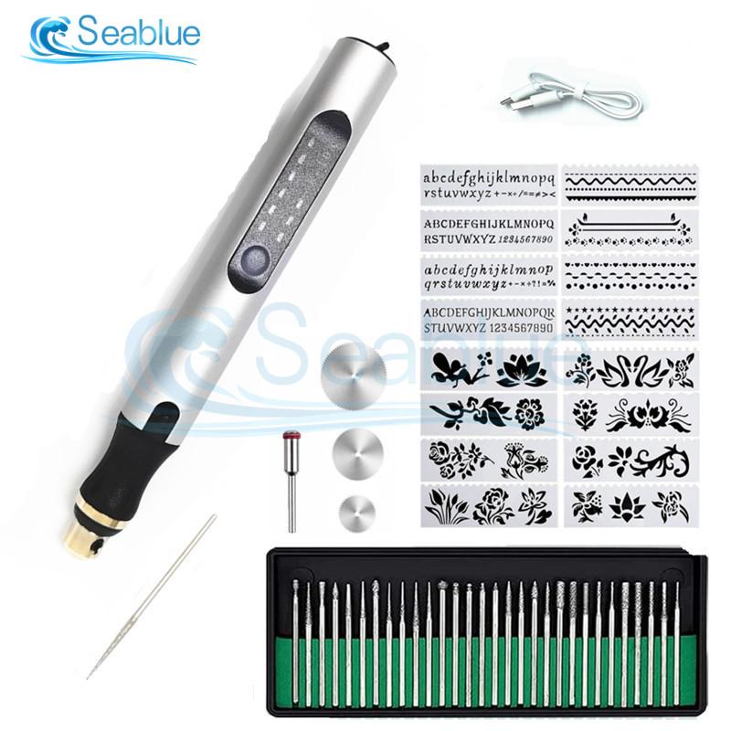 8W 3.6V Electric Engraver Pen Set Mini Grinding Machine Engraver Drill 3 Gears Of Speeds Cordless Drill Rechargeable Rotary Tool
